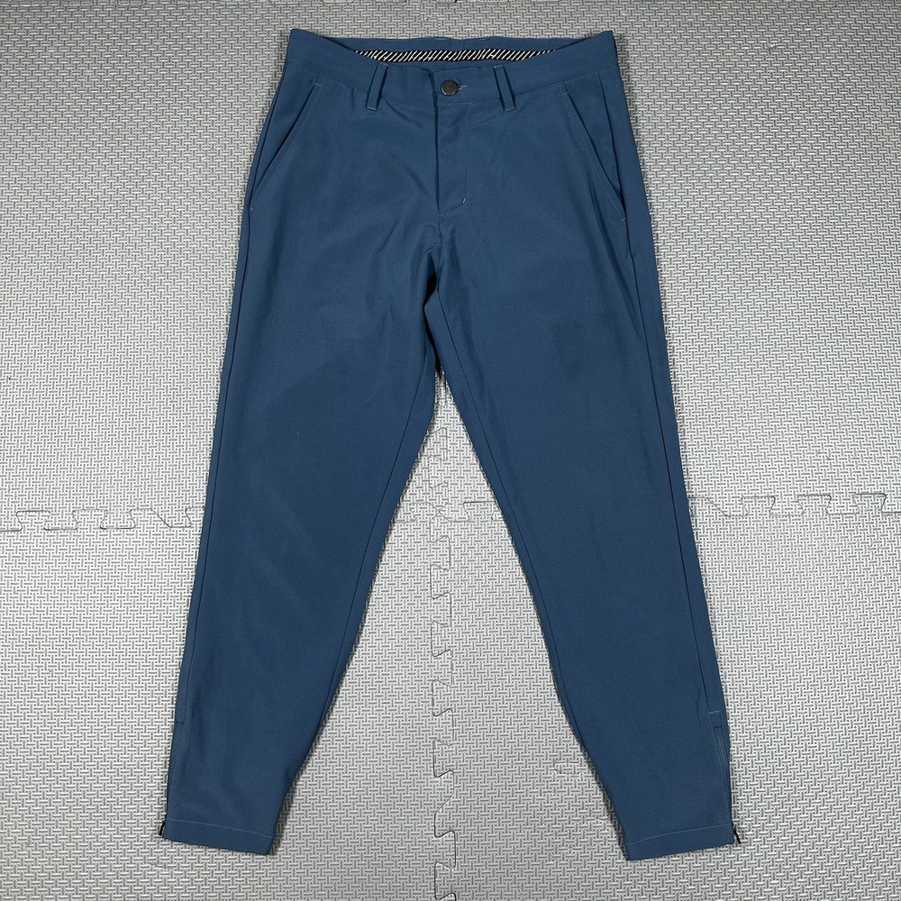 Primo Golf Jogger Pants Mens 30x26 Blue Performance Stretch Tapered Ankle Zip